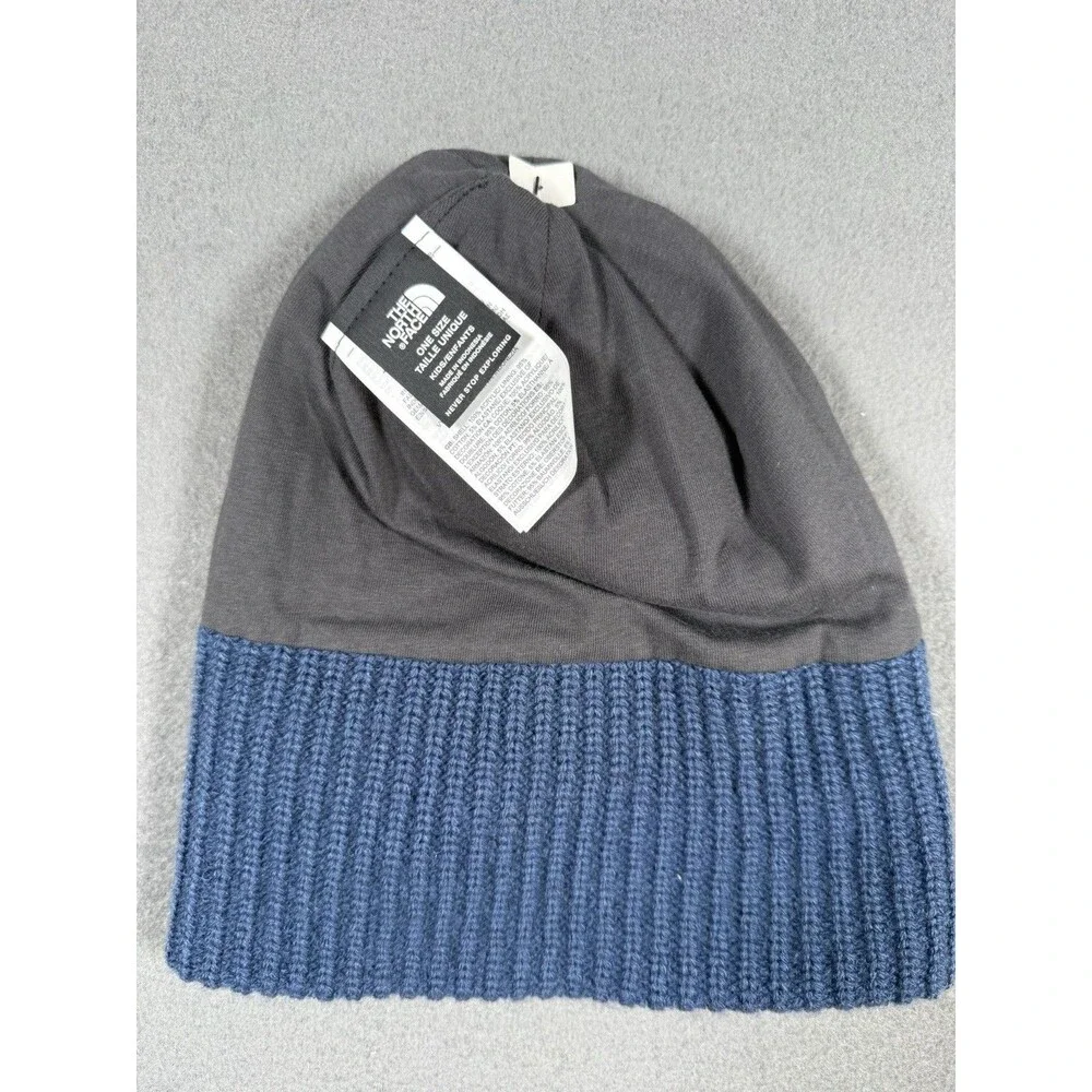 The North Face Salty Dog Knit Cuffed Beanie Hat Blue NWT.   #0045